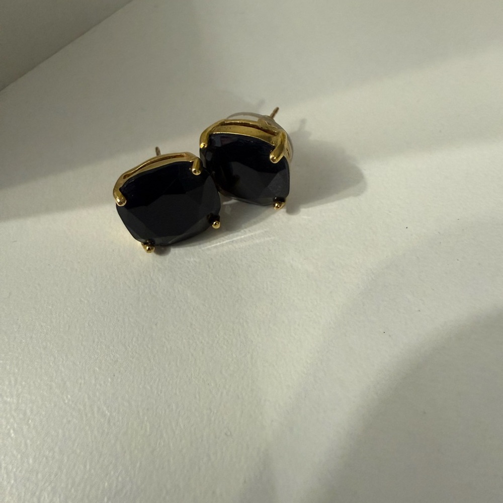 Kate Spade large studs black and gold